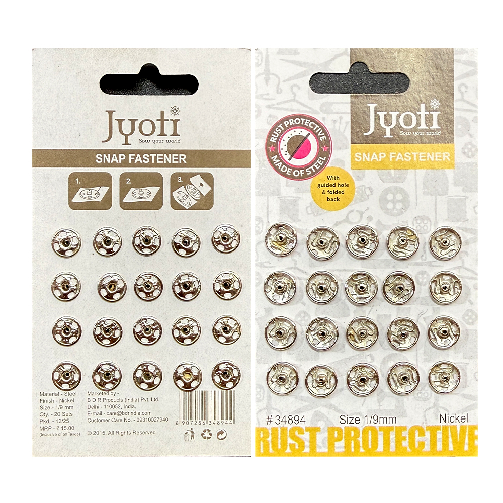 Jyoti Nickel Tich Buttons (Snap Fasteners)